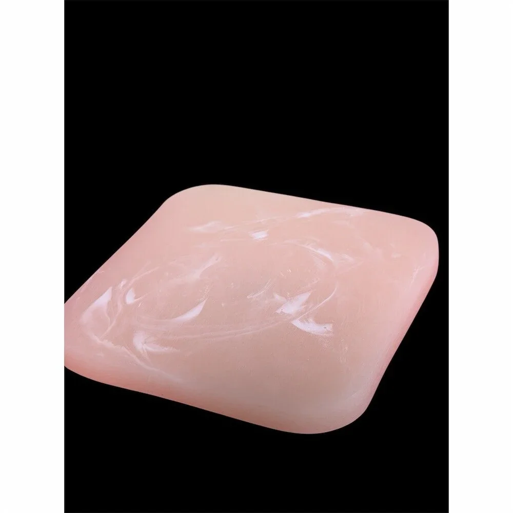 RIRIKU Coaster Set of 4 Square Beige Marble Swirl Non-Slip Easy Clean